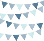 Dusty Blue Party Decorations 2 Strings Dusty Blue Pennant Banner Flags Garland by pinkblume
