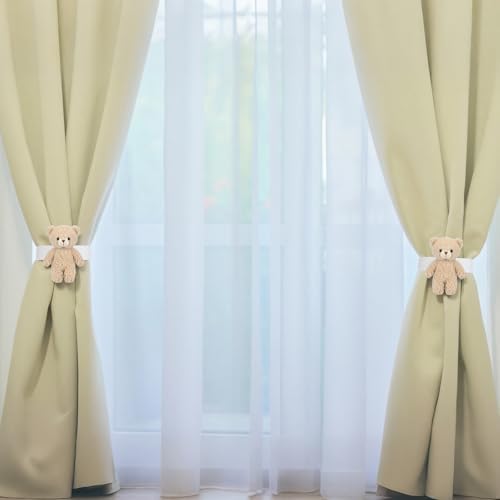 Chumia 2 Pcs Bear Curtain Tiebacks Cute Nursery Decor - Image 4