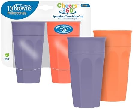 Dr. Brown's Milestones Cheers360 Spoutless Cup, Coral and Purple by Unknown