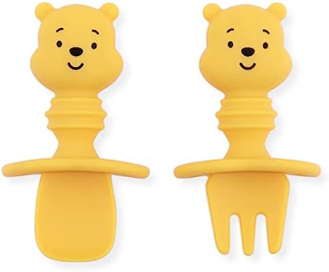 Bumkins Utensils, Disney Silicone Chewtensils, Baby Fork & Spoon Set, Training by Bumkins