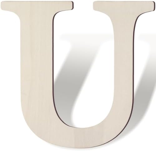Wooden Letters 8 Inch Large Paintable Wood Letter U by Unknown