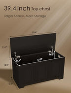 DINZI LVJ Storage Chest, Wooden Toy Box, Espresso 39.4" L - Image 3