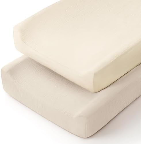 lulumoon Muslin Changing Pad Cover: 32x16 Fit Standard Rectangle Pad by Lulumoon