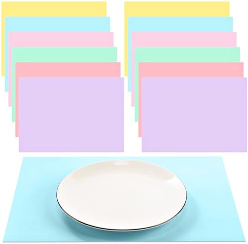 Fullhawl 120 Pcs Pastel Paper Placemats, Disposable Rectangular Table Setting by Fullhawl