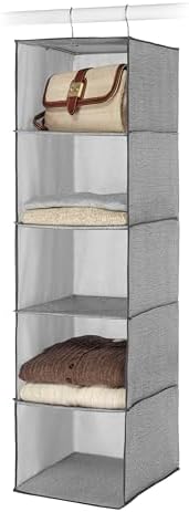 Whitmor Hanging Accessory Shelves 5 Open Sweater Shelves Crosshatch Gray by Whitmor
