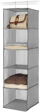 Whitmor Hanging Accessory Shelves 5 Open Sweater Shelves Crosshatch Gray by Whitmor