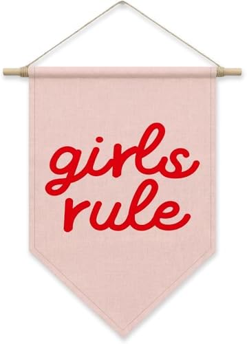 Girls Room Wall Decor, Girls Rule Pennant Hanger Banner by SHIEL-EVEN