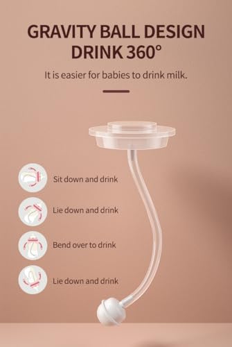 Oberni Baby Bottles, Weighted Straw Toddler Milk Bottles - Image 6