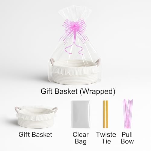 White Cotton Rope Gift Basket - Image 3