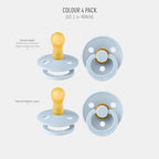 BIBS Color Pacifier 4-Pack, BPA Free Soother Pacifier, Round Nipple. Natural - Image 2