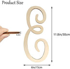 Wooden Letters 12 Inch E for Wall Decor Large Cursive Wood Monogram Letters - Image 2