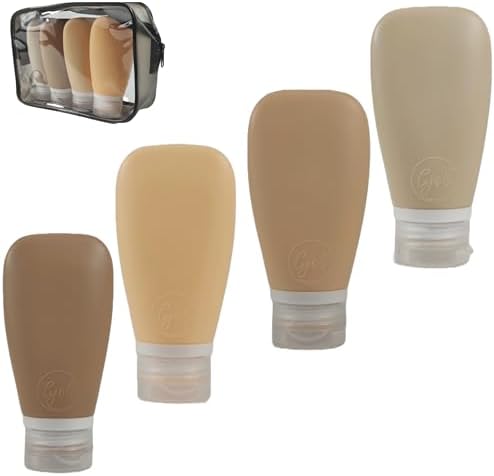 Travel Bottles for Toiletries, TSA Approved 3 oz Leak Proof Silicone Refillable by Lyob