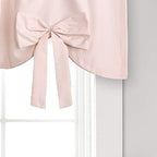 Lush Decor Melody Bow Valance Curtain 52" W x 18" L +3" Blush - Image 3
