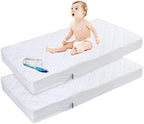 Zippered Crib Mattress Protector Waterproof, 6-Sided Encasement, 2 Pack by Bilobanbabybedding