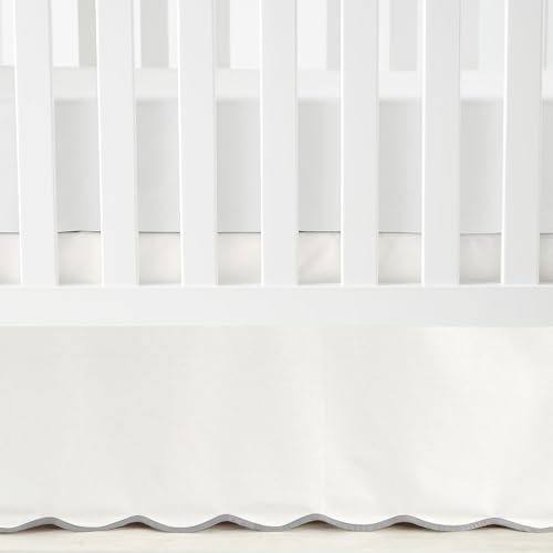 Lush Decor Coastal Chic Scalloped Edge Baby Crib Skirt Single 28" W x 52" L + by LushDecor