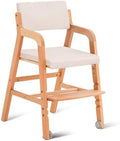 Swegrow Wooden High Chair with 2 Wheels, Adjustable Seat by Unknown