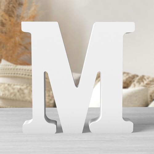 8 Inch White Wood Letters Unfinished Wood Letters by ZARUATU