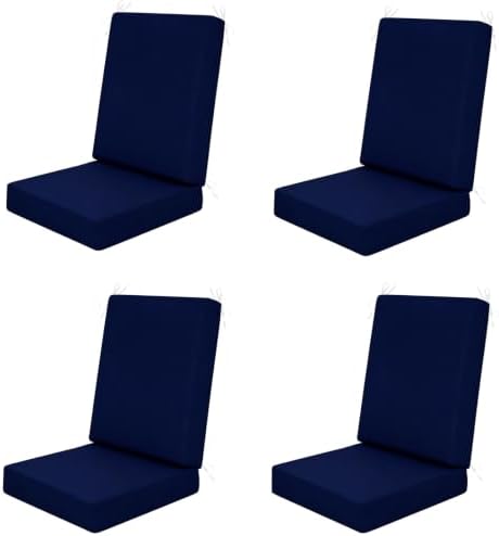 Outdoor High Back Dining Chair Cushions Cover 4-Pack by TECOSARA