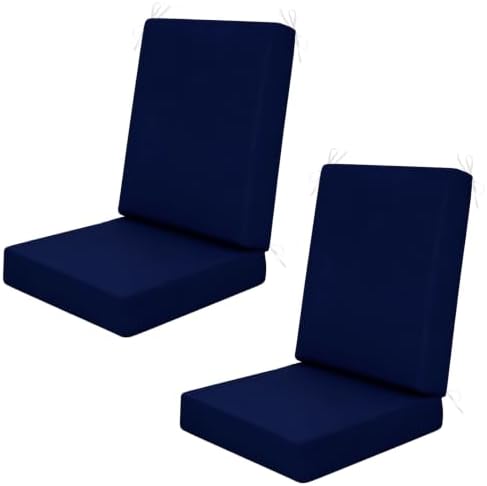 Outdoor High Back Dining Chair Cushions Cover 2-Pack by TECOSARA