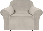 H.VERSAILTEX Stretch Velvet Armchair Cover Couch Covers 1 Cushion Chair by HVERSAILTEX