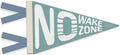 Ocean Nursery Decor, No Wake Zone Pennant Felt Banners Flags, Nautical Coastal by Unknown