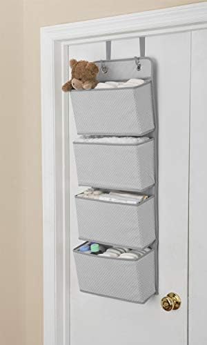 Delta Children 4 Pocket Over The Door Hanging Organizer, 2 Pack, Dove Grey - Image 2