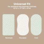 2-Pack Baby Bassinet Sheets Girl, 33x17 Bedside Sheets - Image 3