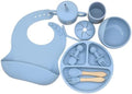 Silicone Baby Feeding Set Whimsy Blue Infant Tableware Collection by Unknown