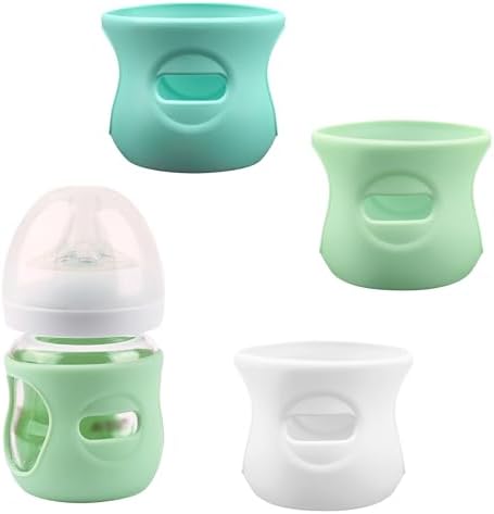 3 Pack Silicone Sleeves for Avent Natural Glass Baby Bottles 4 oz by HUAKENER