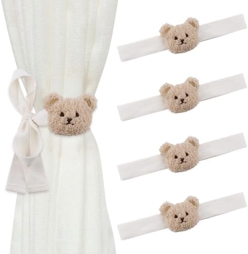 Cute Cartoon Animal Curtain Tiebacks 4Pcs Drape Rope Holdbacks by UFURMATE