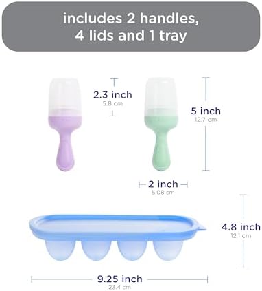 Ubbi Baby Food Feeder and Freezer Tray Set, Silicone Fresh Food Feeder - Image 2