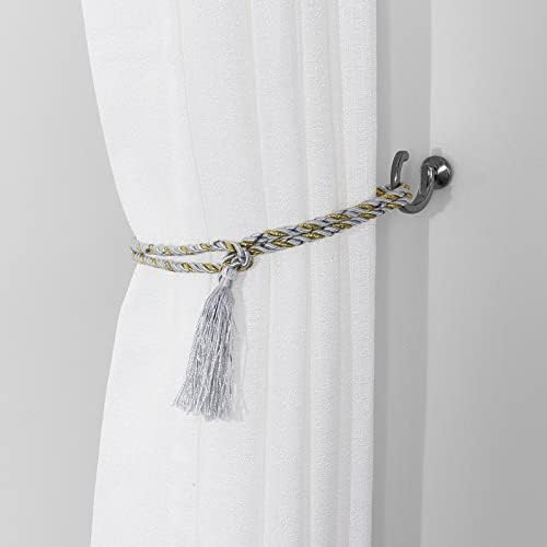 DeSS 4 Pack Curtain Holdbacks Curtain Tiebacks Hooks Wall Mounted Curtain Hooks - Image 5