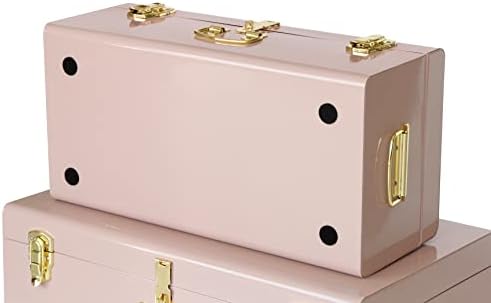 Vixdonos Decorative Metal Box Storage Trunks Set of 2 College Dorm Chest - Image 3
