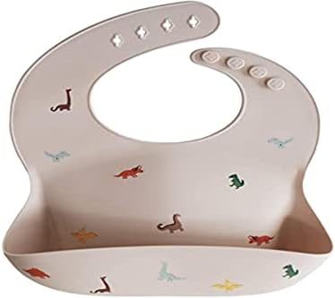 mushie Silicone Baby Bib | Adjustable Fit Waterproof Bibs - Image 4