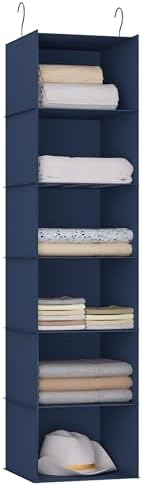 Hanging Closet Organizer 6-Shelf, Oxford Fabric Wardrobe Storage by DonYeco