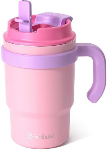 16oz Kids Insulated Tumbler w/Handle, Kids Toddler Water Bottle Sippy Cups by Fimibuke