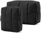BAGSMART Puffy Padded Travel Makeup Bag Duo Large & Small by BAGSMART