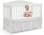 EVERYDAY KIDS White Pleated Crib Skirt; 100% Natural Cotton Nursery Crib - Image 3