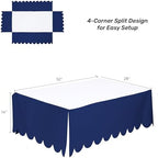 Shunjie.Home Scallop Edge Crib Skirt Navy Blue, 100% Egyptian Cotton 400 Thread - Image 6