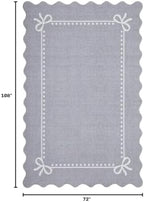 Garvee Scalloped Bow Rug for Living Room Washable Solid Grey 6x9 Area Rugs - Image 2