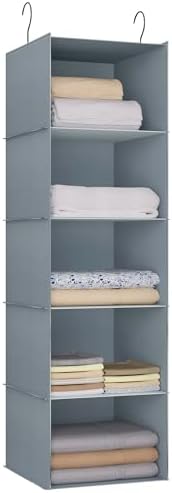 Hanging Closet Organizer 5-Shelf, Oxford Fabric Wardrobe Storage by DonYeco