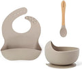 Ginbear Suction Baby Bowl Silicone Bib Spoon Set 6 M+ by Ginbear
