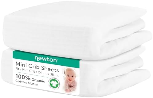 Newton Baby Fitted Mini Crib Sheet 2-Pack, Organic Muslin by newton