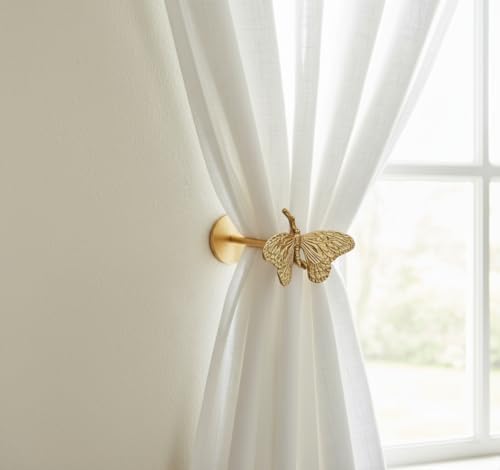 Brass Curtain Holdbacks Gold Curtain Tieback Curtain Holders Backs Wall Hooks - Image 3