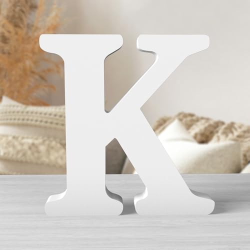 8 Inch White Wood Letters Unfinished Wood Letters by ZARUATU