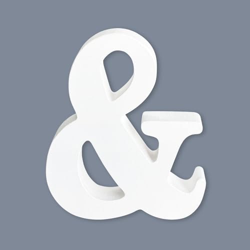 6 Inch White Wooden Letters, Unfinished Wood Letters by HANWER