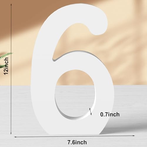 12 Inch White Wood Numbers Unfinished Wood Numbers - Image 2