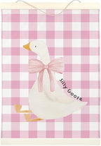 LKETW Pink Plaid Goose Poster Hanger Frame, 12x16 Inch, Preppy Wall Art by LKETW