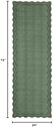 GarveeHome 2x6 Scalloped Washable Runner Rug Non Slip Hallway Kitchen Rug - Image 2
