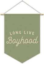 Long Live BoyHood Banner Sage Green Decor Boy Room Decor, Nursery Playroom Wall by Unknown
